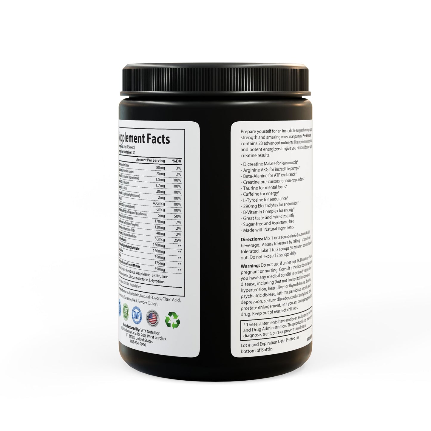 Nitric Shock Pre-Workout Powder, (Watermelon)
