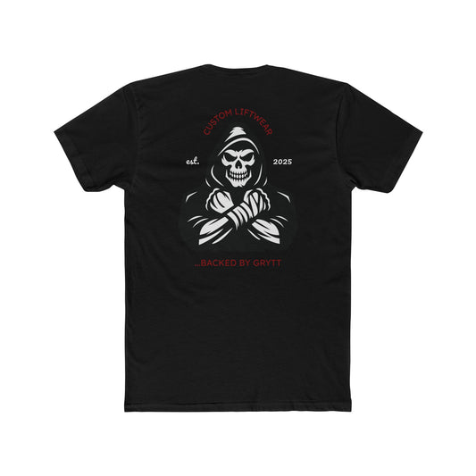 Grytt Labs Unisex Cotton Crew Tee - LIFTWEAR REAPER WRAPPED (Black T)